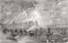 FINLAND. Shelling of Suomenlinna-Rocket Boats 1855 old antique print picture