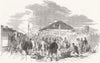 YORKS. Station, Doncaster 1849 old antique vintage print picture