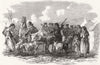 IRELAND. Driving cattle from Ouchterard to Galway 1849 old antique print