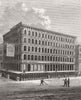 ILLINOIS. Raising a house in Chicago 1871 old antique vintage print picture