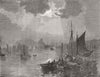 SCOTLAND. Herring Fleet leaving Tarbert, Loch Fyne 1871 old antique print