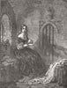 PRETTY LADIES. The Novice 1850 old antique vintage print picture