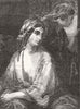 PRETTY LADIES. Medora 1850 old antique vintage print picture