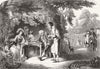ART. Awkward Position-Goldsmith, White Conduit House 1851 antique print
