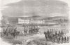 ROMANIA. Review of Austrian Troops, Bucharest 1856 old antique print picture