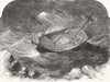 SHIPS. Shipwreck 1852 old antique vintage print picture