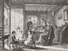 FAMILY. Contentment 1850 old antique vintage print picture