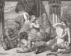 NUDES. Samson Betrayed 1850 old antique vintage print picture