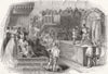 THEATRE. 1563-play acted before Elizabeth 1854 old antique print picture