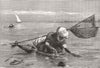 PAKISTAN. Pala fisherman on the Indus 1876 old antique vintage print picture