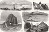IRELAND. Ballinskelligs Bay; Great Skellig; Dursey head 1884 old antique print