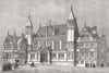 WARCS. Design for new law courts, Birmingham 1887 old antique print picture