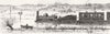 SOMT. Floods. Train between Durston & Bridgewater 1875 old antique print