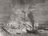 TURKEY. Gt fire, Istanbul, 16-Burning of Yagh Kapan 1848 old antique print