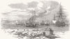 IRELAND. War-ships, Dún Laoghaire Harbour 1848 old antique print picture