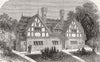 SHROPS. Workers Cottages, Dudmaston Estate, Salop 1872 old antique print