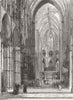 WESTMINSTER. Abbey showing choir screen removed 1881 old antique print picture