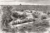 LONDON. Lambeth Palace gardens 1883 old antique vintage print picture