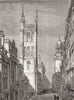GLOUCESTERSHIRE. St Werburgh's Tower, Bristol 1877 old antique print picture