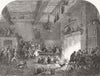 DEVON. Christmas Eve, Devonshire-mummers coming  1850 old antique print