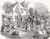 SOCIETY. Parade of Wren Bush & Boys 1850 old antique vintage print picture