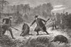 GERMANY. Prince of Wales killing boar, hunt, Berlin 1874 old antique print