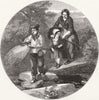 FAMILY. Leading the way 1858 old antique vintage print picture