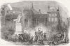 FRANCE. Night camp of troops, hall Paris 1848 old antique print picture