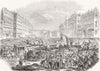 FRANCE. Barricade, Blvd montmartre 1848 old antique vintage print picture