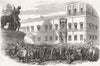ITALY. Insurrection, Rome-attack on Pope's Palace 1848 old antique print
