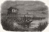 LANDSCAPES. Hungarian guard, borders of Danube 1848 old antique print picture