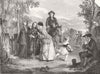 FINE ARTS. The Flitting(Scotch) 1852 old antique vintage print picture