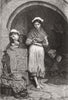 PRETTY LADIES. Fisher girls dinner 1871 old antique vintage print picture