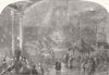 LONDON. Borough market, Christmas-eve 1853 old antique vintage print picture