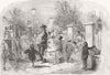FAMILY. Going to the Pantomime 1853 old antique vintage print picture