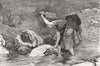 IRELAND. West Highlands-Connemara washing 1871 old antique print picture