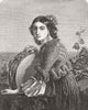 PRETTY LADIES. Fine arts. tambourine girl of Procida 1850 old antique print