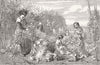 FAMILY. Hoppers 1851 old antique vintage print picture