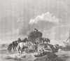 TRANSPORT. Bridgewater gallery-hay cart 1851 old antique vintage print picture
