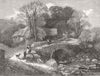 FAMILIES. Miller's home 1850 old antique vintage print picture