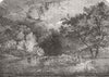 LANDSCAPES. A Woodland river 1850 old antique vintage print picture