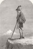 HUNTING. A Tyrolese Chamois hunter 1851 old antique vintage print picture