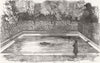 ANIMALS. London Zoo. Hippo, his new bath  1851 old antique print picture