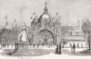 SCOTLAND. Edinburgh int'l exhibition. Front 1886 old antique print picture