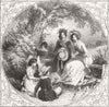 FAMILY. Maying 1851 old antique vintage print picture