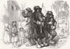 FRANCE. Sonneurs(waits), Brittany 1853 old antique vintage print picture