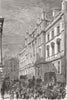 LONDON. New police courts, Bow St 1880 old antique vintage print picture