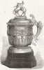 BERKS. Queen's gold cup, Ascot Races 1867 antique vintage print picture