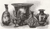 DECORATIVE. Greek Vases 1867 old antique vintage print picture