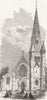 STAFFS. St John's Church, Horninglow, Burton-on-Trent 1867 old antique print